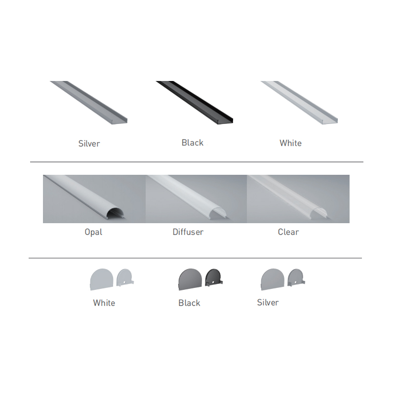 Aluminum Channel Extrusions With Arc LED Diffuser For 32mm High Power LED Strips Aluminum Channel Extrusions With Arc LED Diffuser For 32mm High Power LED Strips